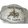 Rectangular Custom Trophy Buckle w/ Dotted Trim